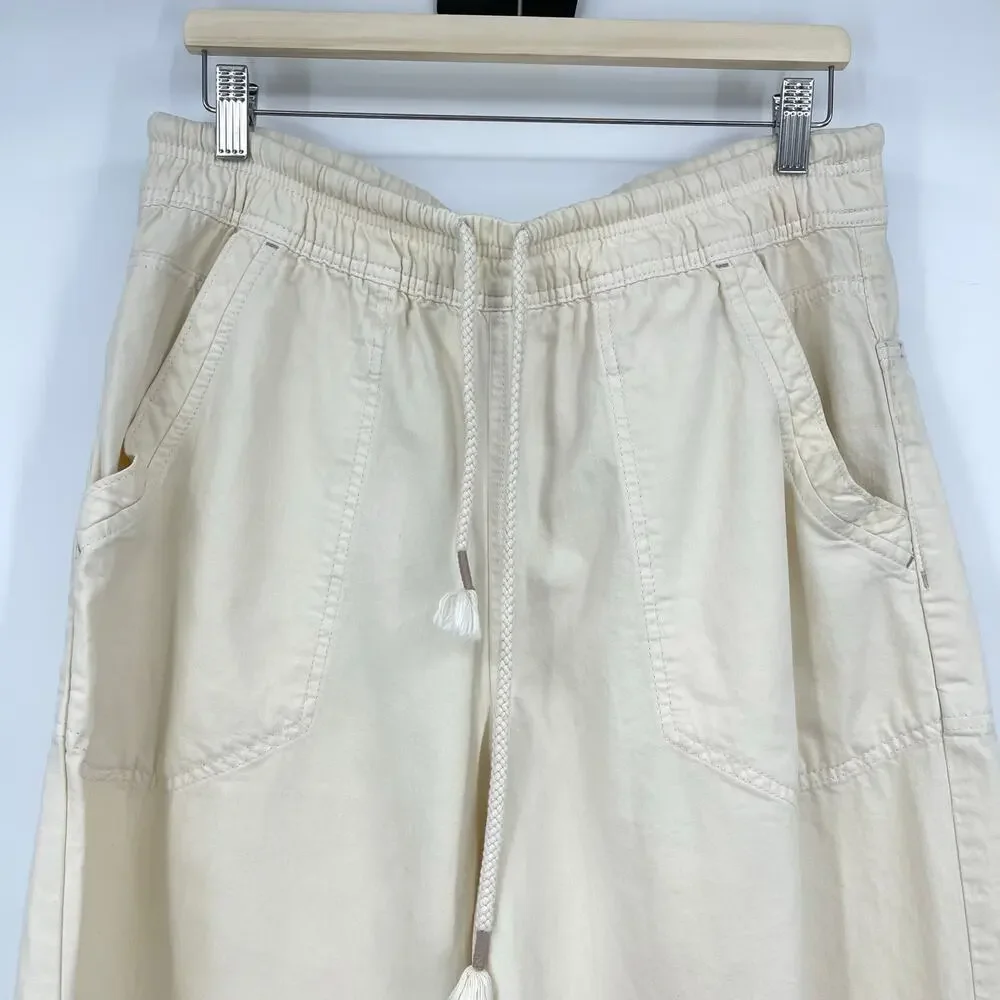 We The Free | Easy Peasy Pull-On Jeans in Irie Off White Drawstring Baggy Pant M